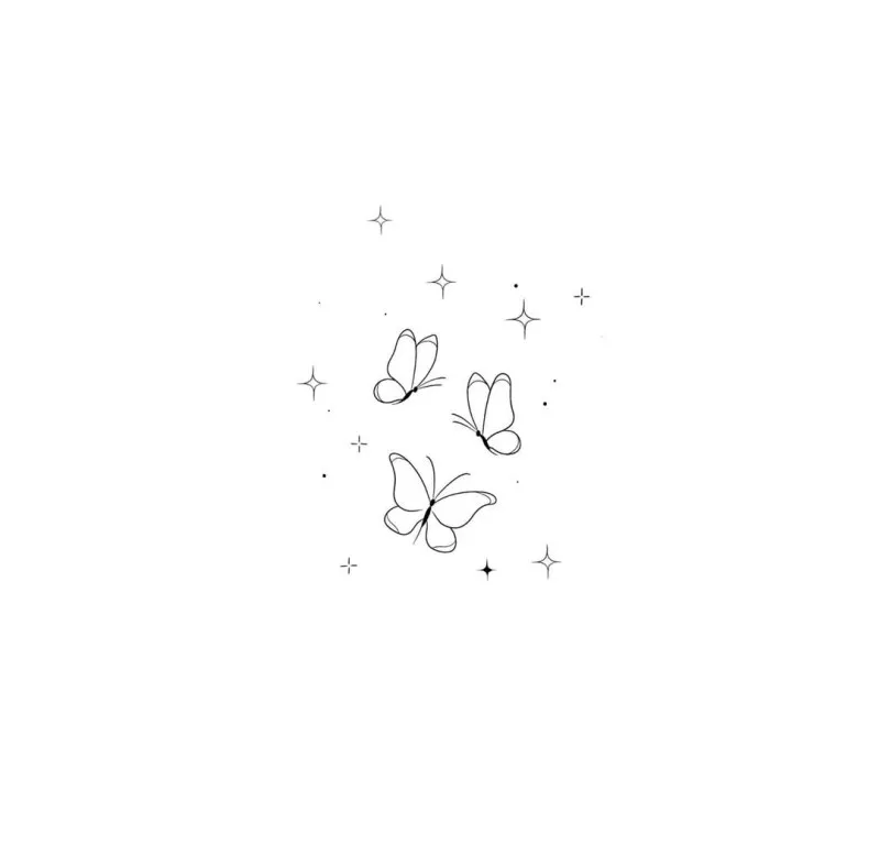 나비,반짝이타투