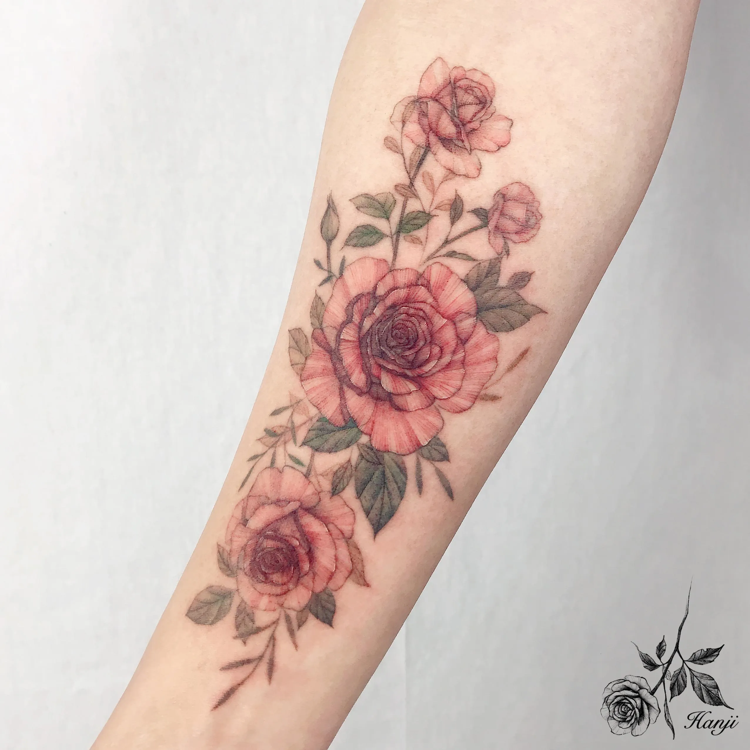 장미 타투 (레드)