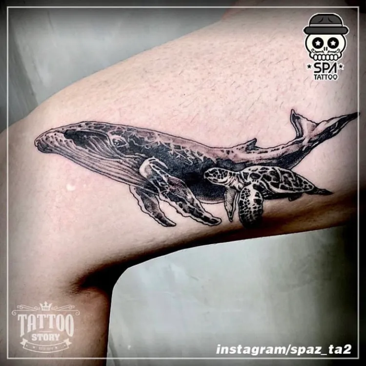 고래 거북이 타투 - 1