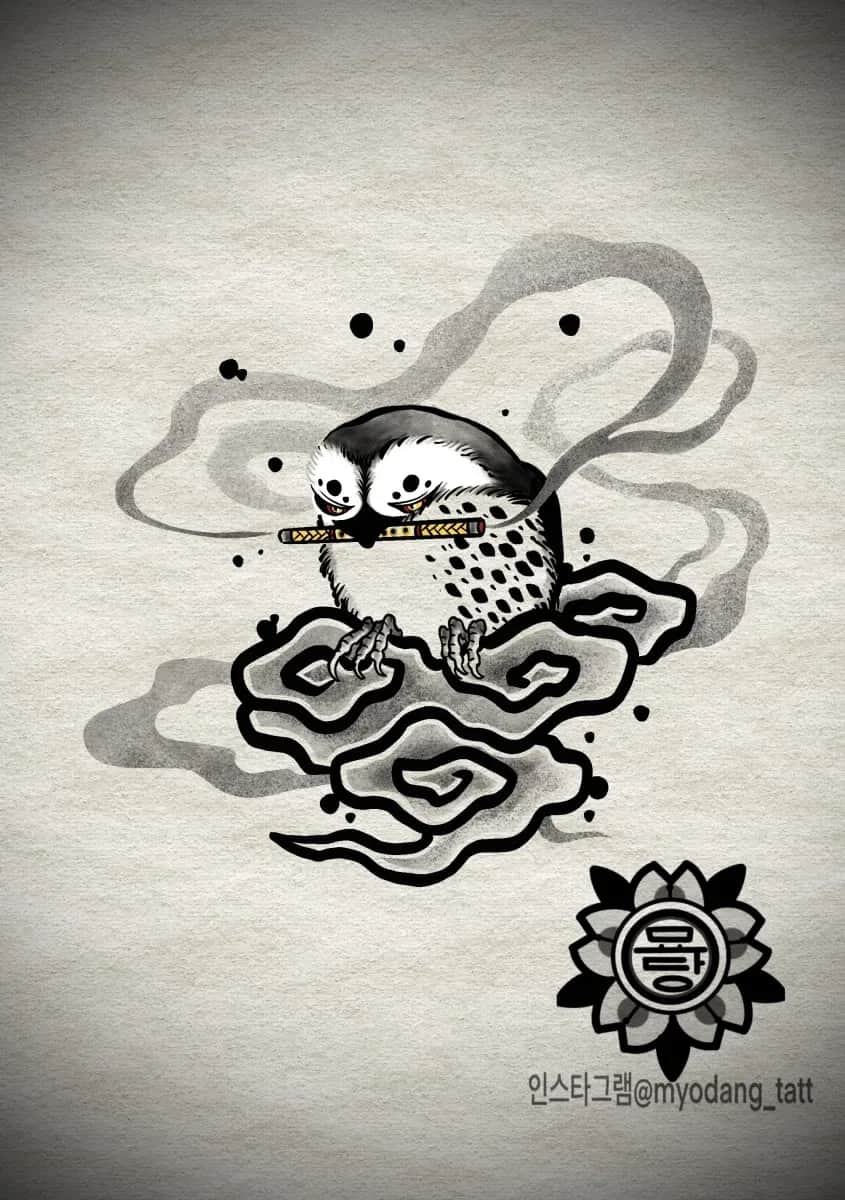 묘당타투 작은 새