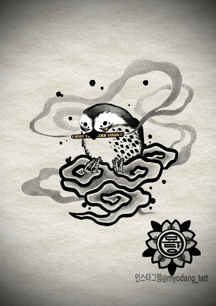 묘당타투 작은 새