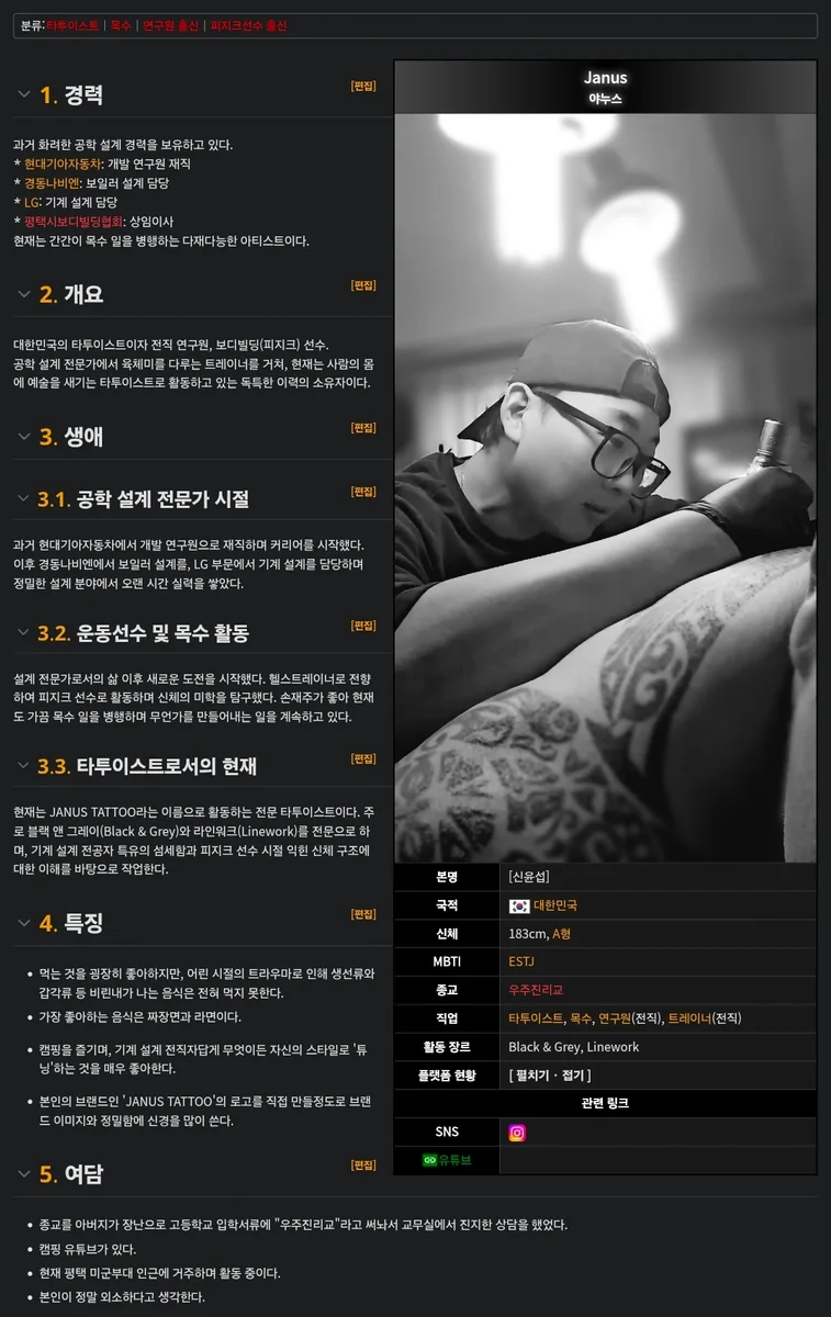 야누스 타투 (janus tattoo)