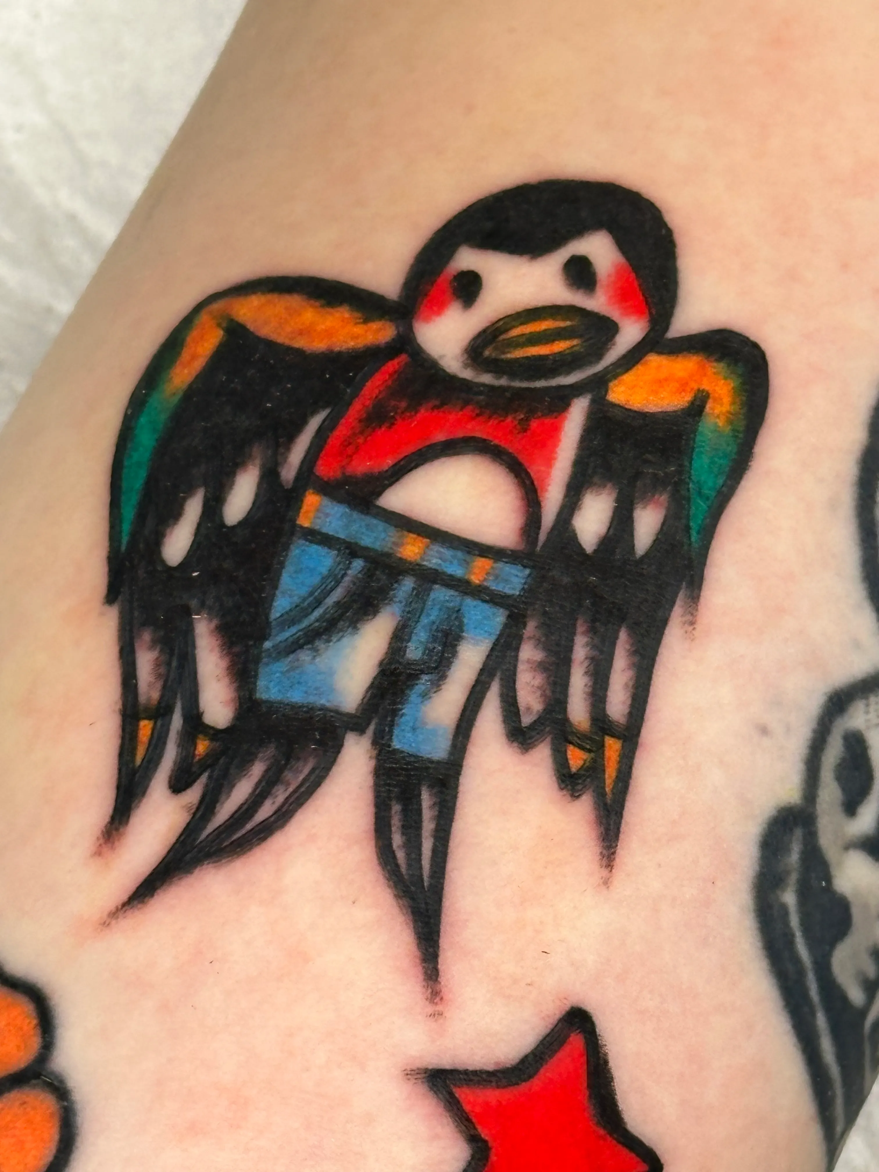 귀여운 행운의 제비타투 - 1