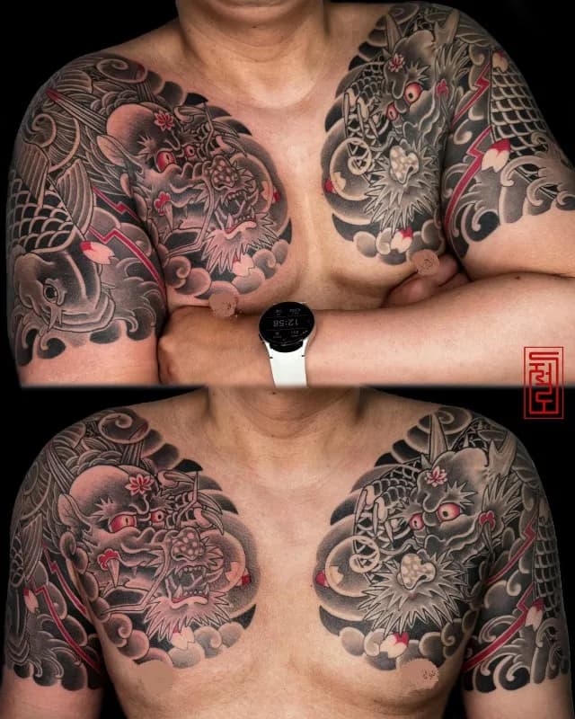 이레즈미 가슴반팔 용타투 잉어타투 부천타투 인천타투 시흥타투 제로타투 - 1