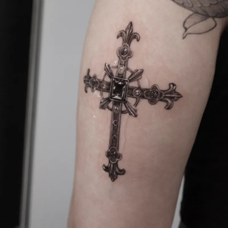 십자가 보석타투 - 1