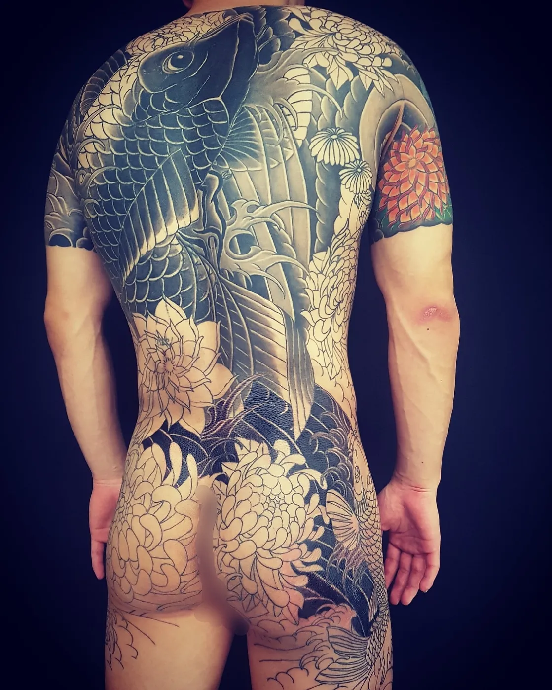 목포타투 TS타투 이레즈미 타투 등판타투 전신문신 잉어타투 - 1