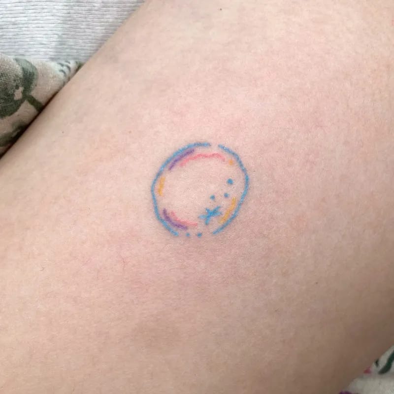 비눗방울타투 물방울타투 반짝이타투