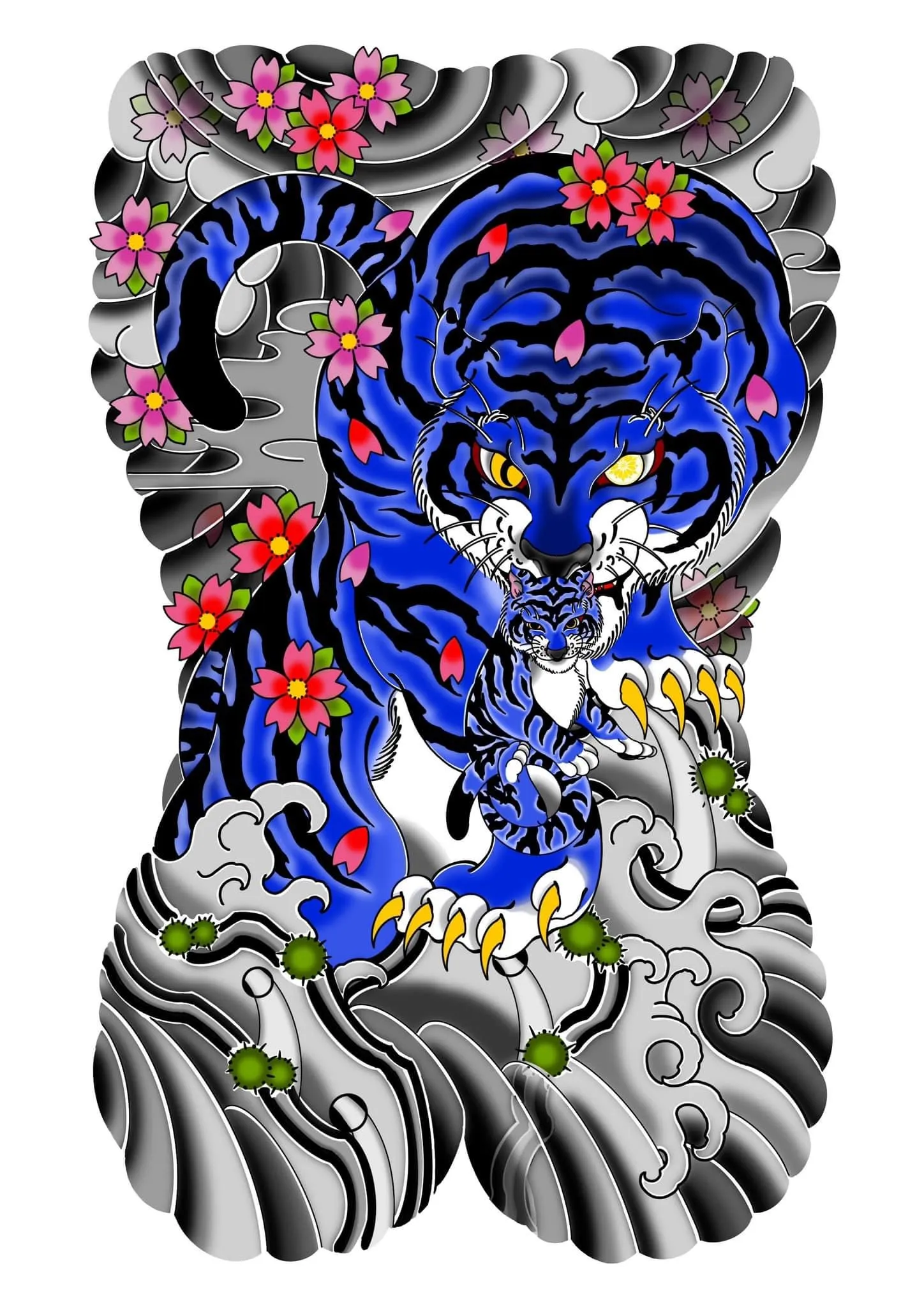 호랑이 등판도안