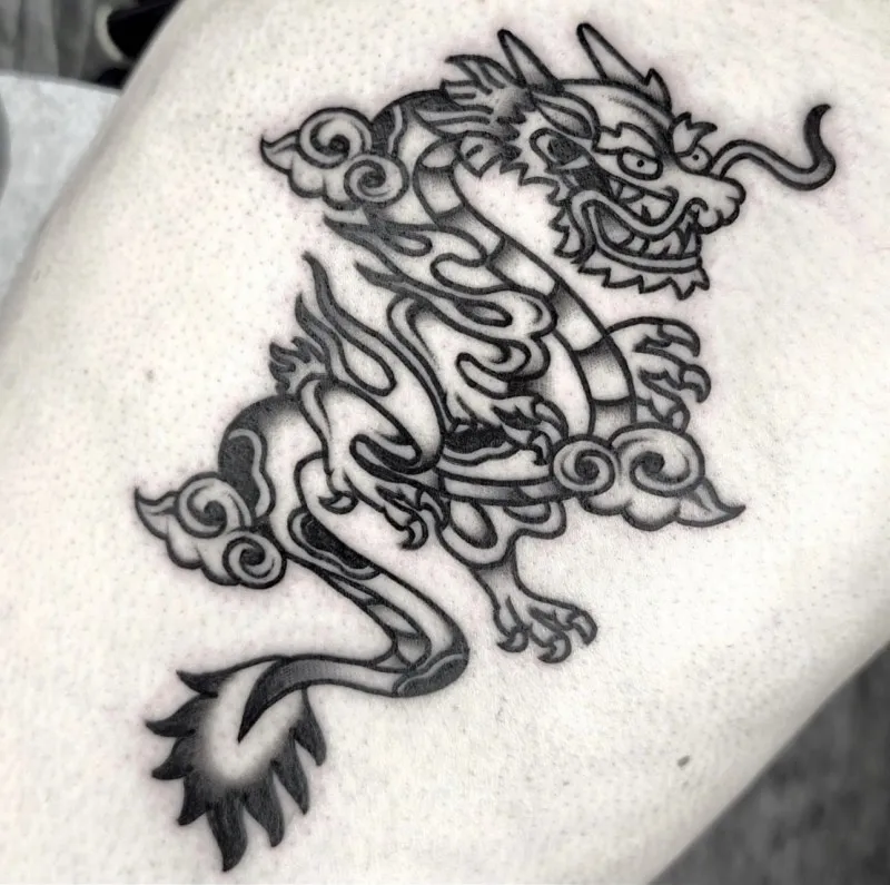 블랙스쿨 올드스쿨 용타투