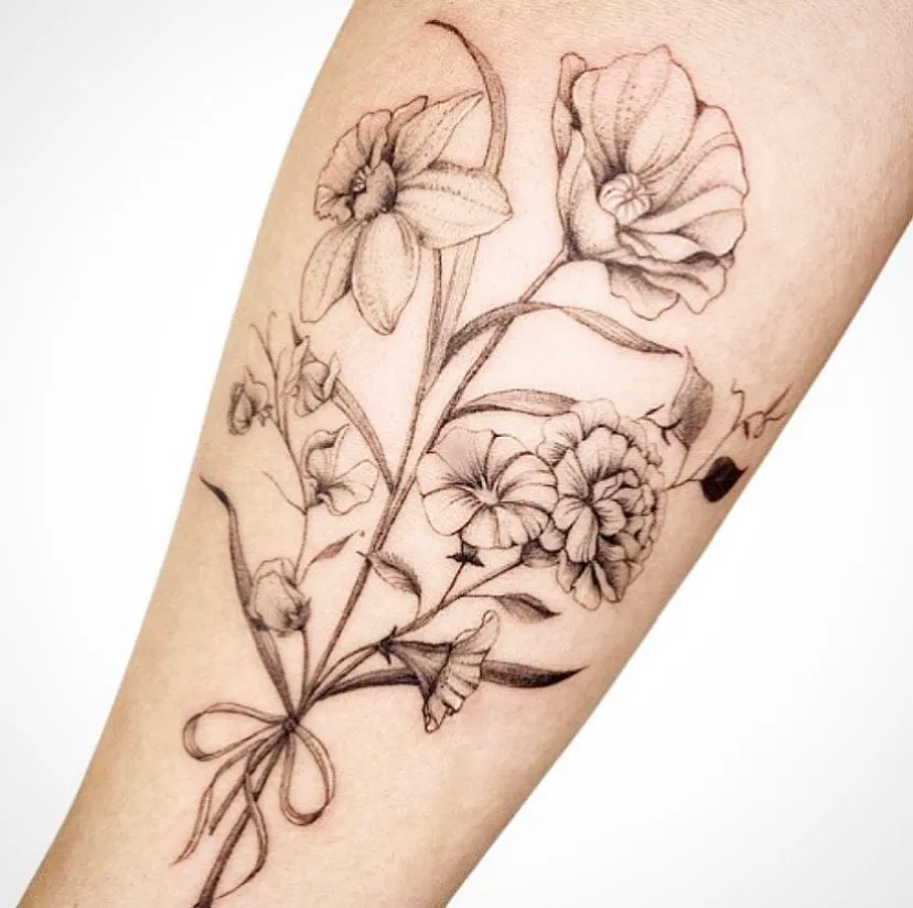 꽃타투 감성타투