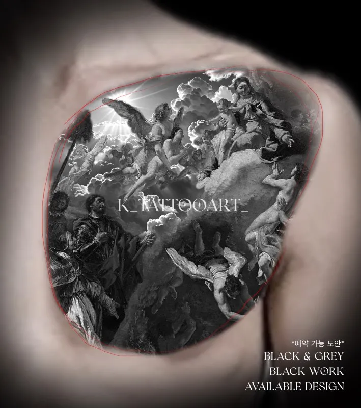 가슴타투 도안 모음