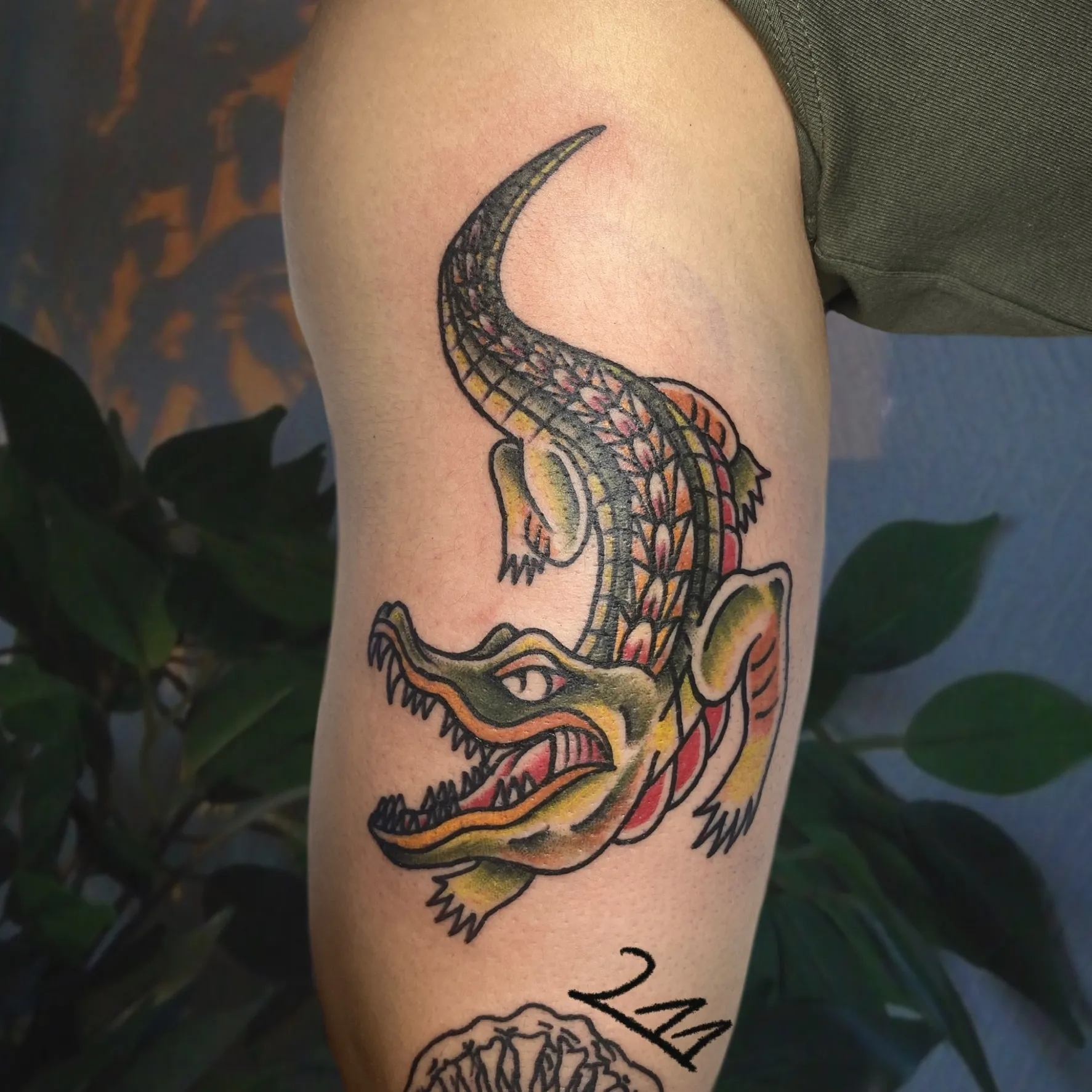 올드스쿨 악어 타투 - 1