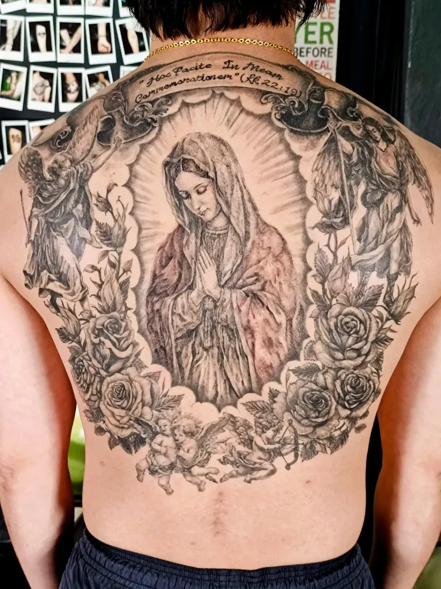 성모마리아+천사+장미