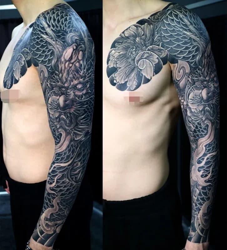 가슴긴팔 용타투