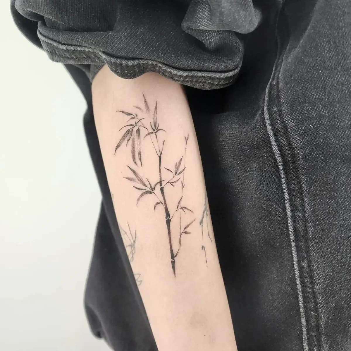 수묵화 대나무타투 - 1