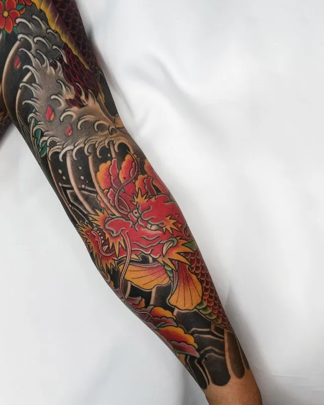 이레즈미 긴팔연장 등용문타투 긴팔문신 부천타투 인천타투 시흥타투 - 1