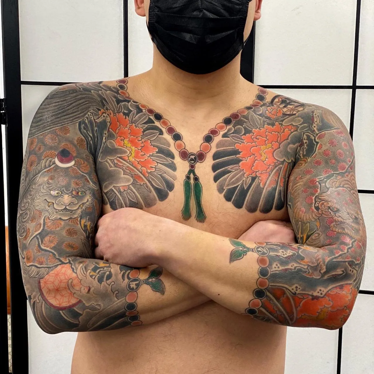 노잔디 타투 - 해태 가슴칠부