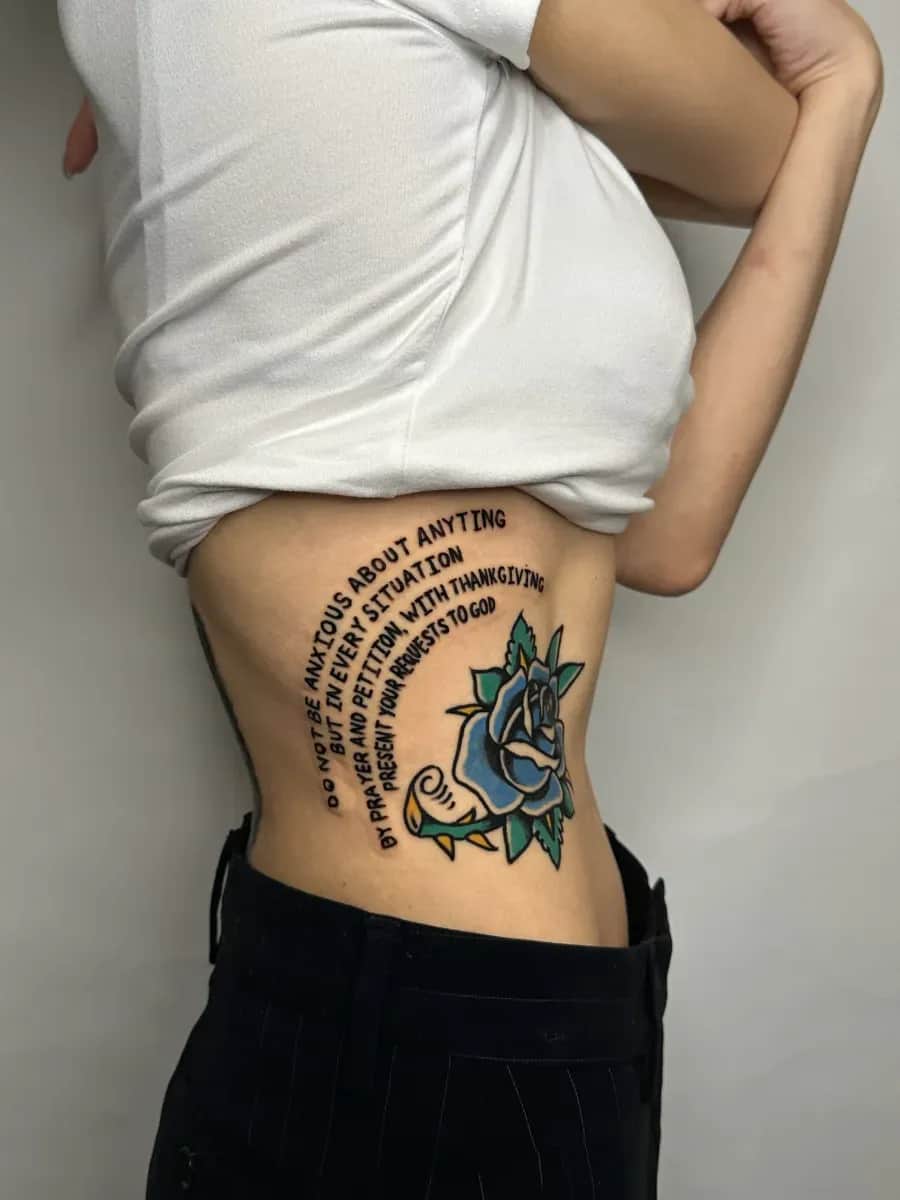 올드스쿨 장미와 볼드한 레터링타투 찰떡🥰