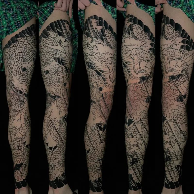 용긴다리타투 용타투 용긴바지 - 1