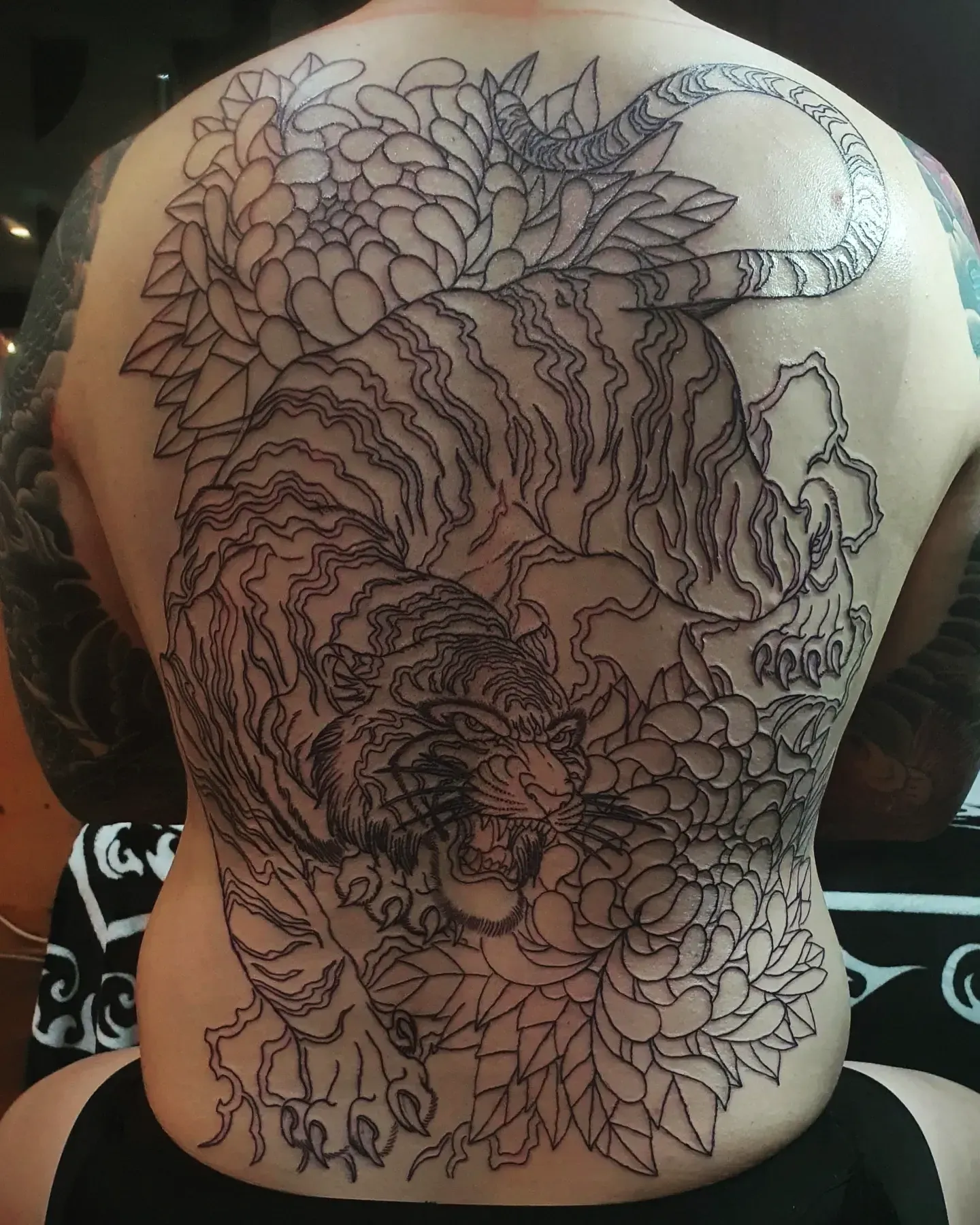 호랑이타투 라인작업 - 1