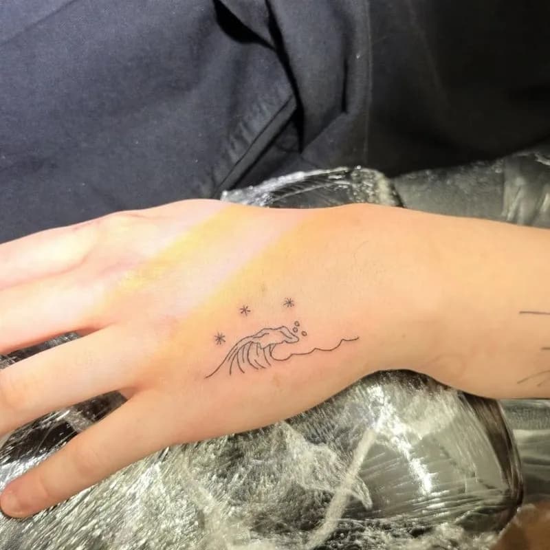 파도타투,손등타투 - 1