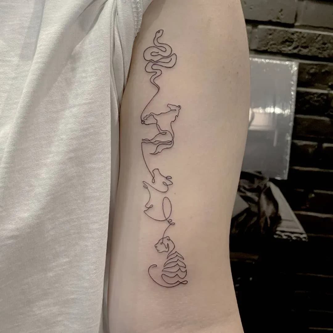 가족 십이지신 타투